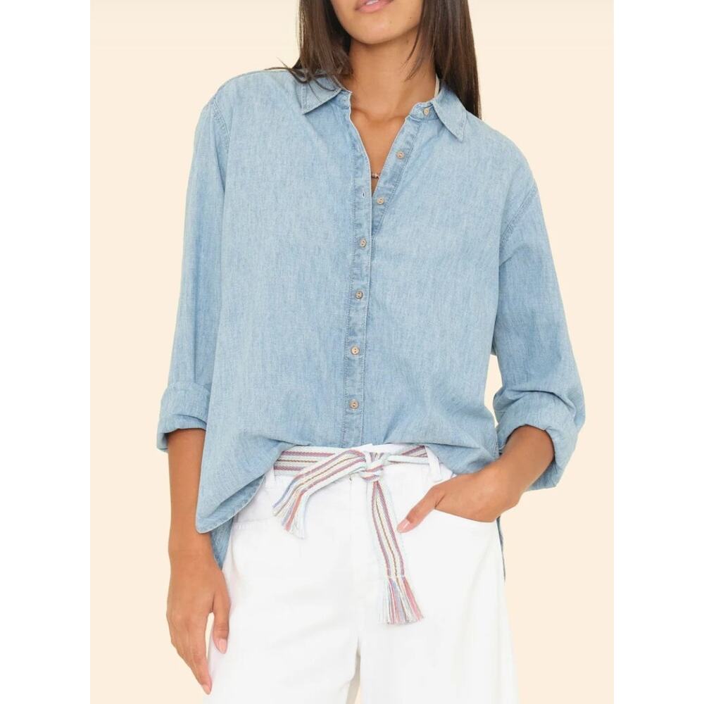 Xirena Dusty Blue Beau Button Front Shirt M